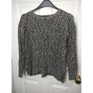 $ Buffalo David Button Black White Heather Long Sleeve Sweater Size XS